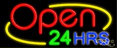 Open 24 Hrs Business Neon Sign