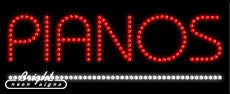 Pianos LED Sign