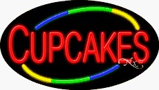 Cupcakes Oval Neon Sign