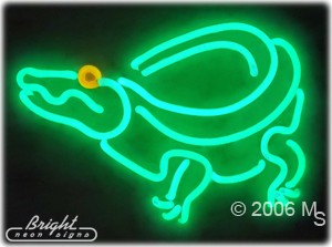 Iguana Alligator Neon Sign