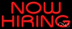 Now Hiring Business Neon Sign