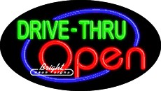 Drive-Thru Open Flashing Neon Sign