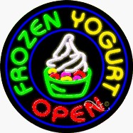 Frozen Yogurt Circle Shape Neon Sign
