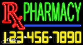Pharmacy Neon w/Phone #