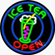 Ice Tea Circle Shape Neon Sign