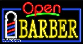 Barber Open Neon Sign
