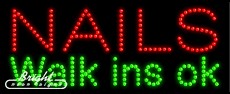 Nails Walk Ins OK LED Sign