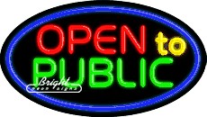 Open to Public Neon Sign