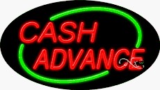 Cash Advance Oval Neon Sign