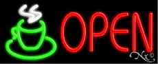 Hot Coffee Open Neon Sign