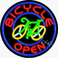 Bicycle Circle Shape Neon Sign
