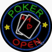 Poker Open LED Sign