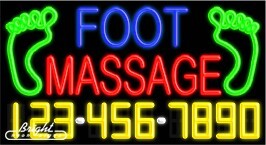 Foot Massage Neon w/Phone #