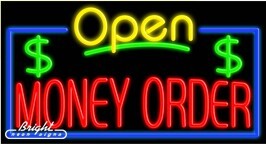 Money Order Open Neon Sign