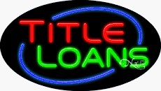 Title Loans Oval Neon Sign