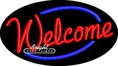 Welcome Flashing Neon Sign