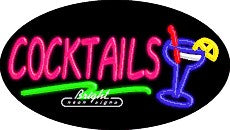 Cocktails Flashing Neon Sign