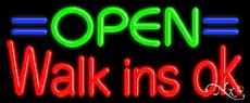 Open Walk ins ok Business Neon Sign