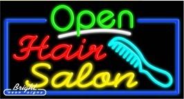 Hair Salon Open Neon Sign