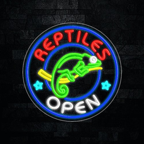 Reptiles Open Flex-Led Sign