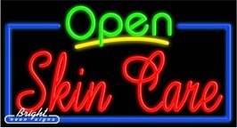 Skin Care Open Neon Sign