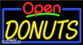Donuts Open Neon Sign