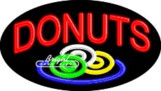 Donuts Flashing Neon Sign