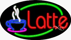 Latte Oval2 Neon Sign