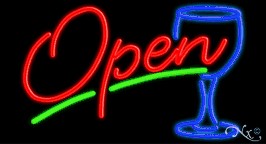 Cocktails Open Neon Sign
