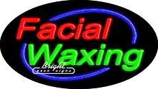 Facial Waxing Flashing Neon Sign