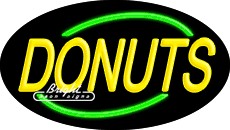 Donuts Flashing Neon Sign