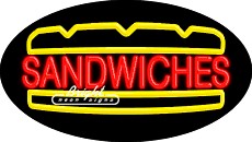 Sandwiches Flashing Neon Sign