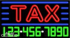 Tax Neon w/Phone #