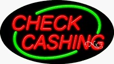 Check Cashing Oval Neon Sign