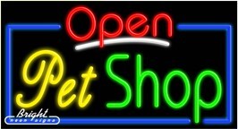 Pet Shop Open Neon Sign