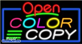 Color Copy Open Neon Sign