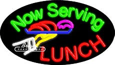 Now Serving Lunch Neon Sign