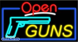 Guns Open Neon Sign