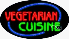 Vegetarian Cuinine Oval Neon Sign