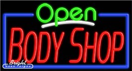 Body Shop Open Neon Sign