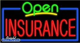 Insurance Open Neon Sign