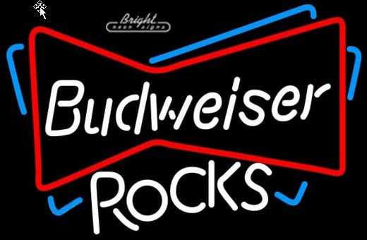 Budweiser Rocks Neon Sign