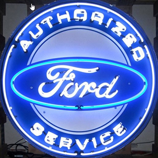 Authorized Ford Service Neon Sign in Metal Can