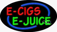 E Cigs E Juice Oval Neon Sign