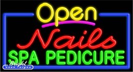 Nails Spa Pedicure Open Neon Sign