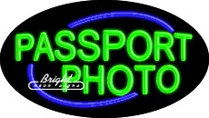 Passport Photo Flashing Neon Sign