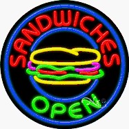 Sandwiches 2 Circle Shape Neon Sign