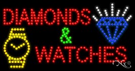 Diamonds & Watches LED Sign