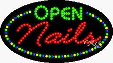 Nails Open LED Sign