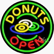 Donuts Circle Shape Neon Sign